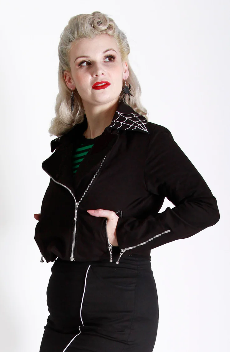 Arachnid Black Biker Jacket - Image 3