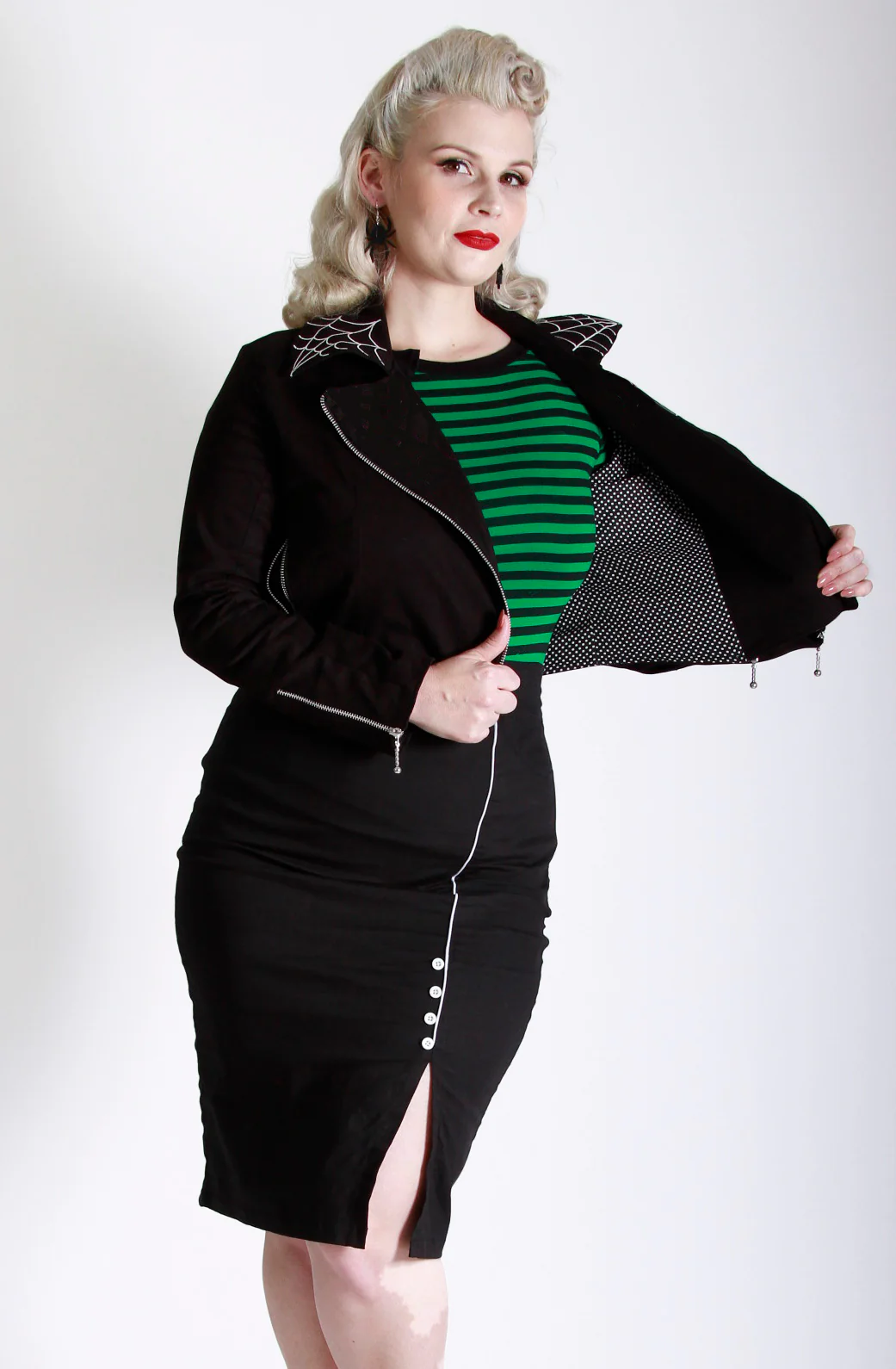 Arachnid Black Biker Jacket - Image 4