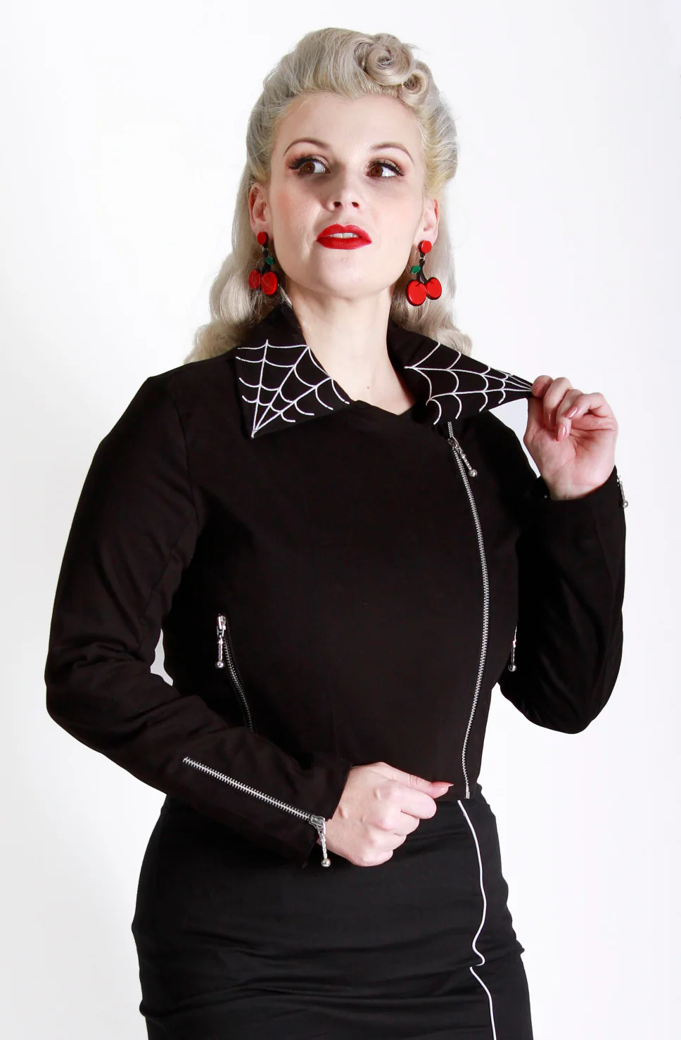 Arachnid Black Biker Jacket - Image 5