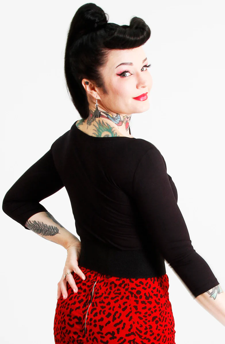 Black Night Wing Top 3/4 Sleeve - Image 4