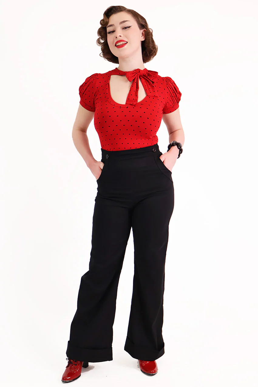 Black Retro Swing Pants - Image 3