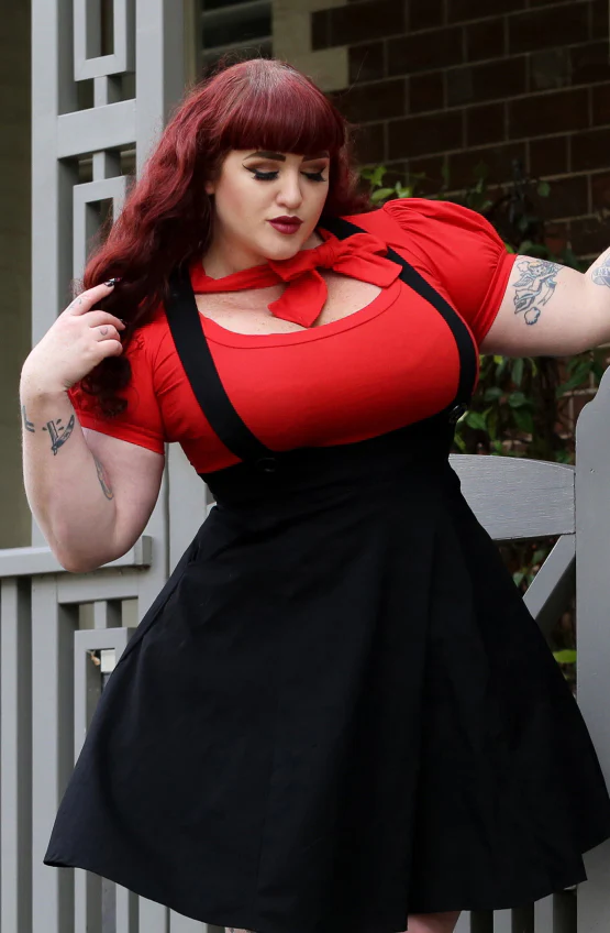 Black Skater Pinafore Curvy - Image 3