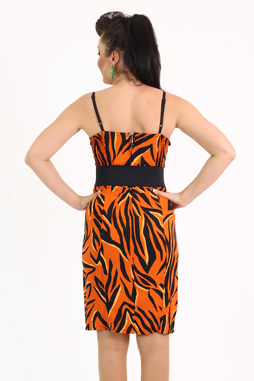 Brown Tiki Tiger Pencil Dress - Image 4