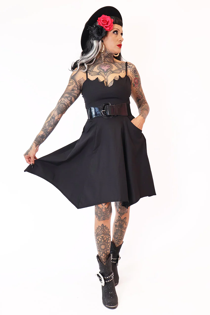 Dark Heart Black Bat Dress - Image 3