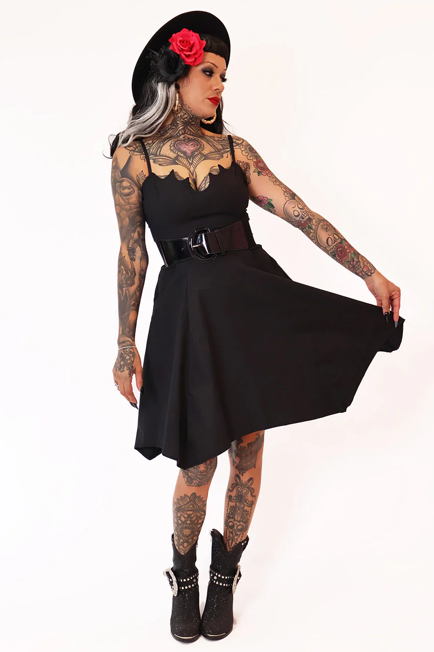 Dark Heart Black Bat Dress - Image 5