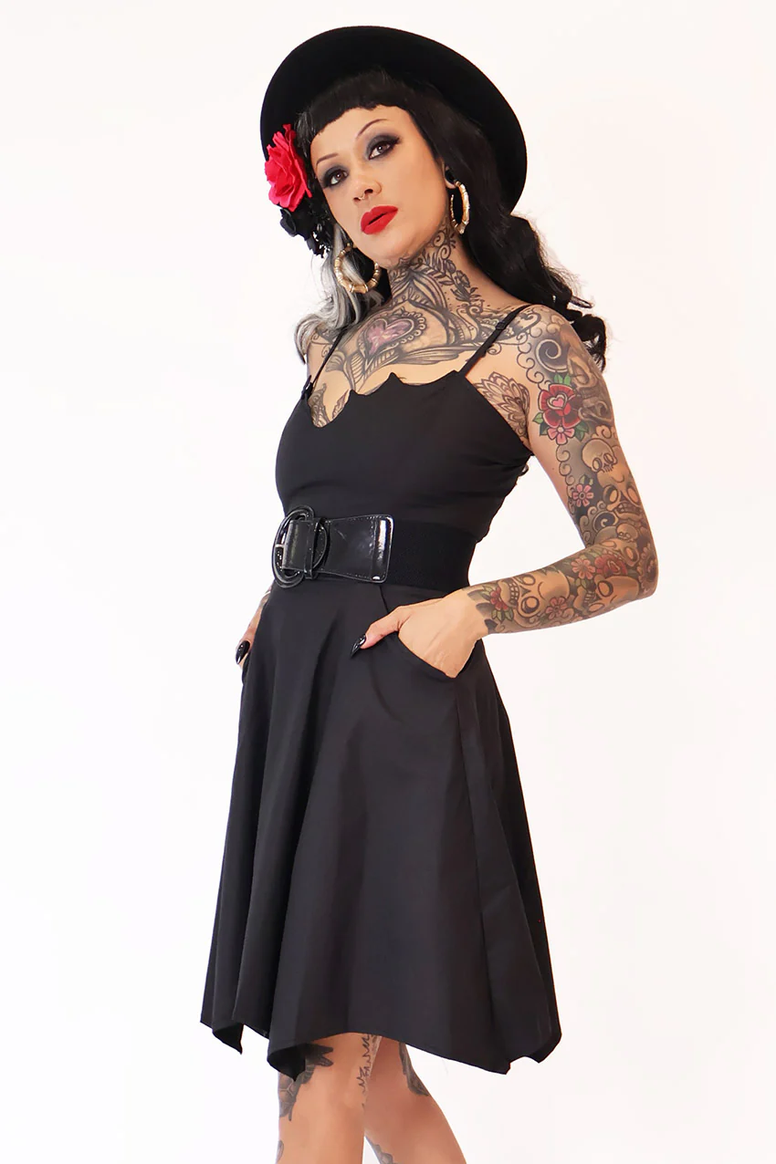Dark Heart Black Bat Dress - Image 6