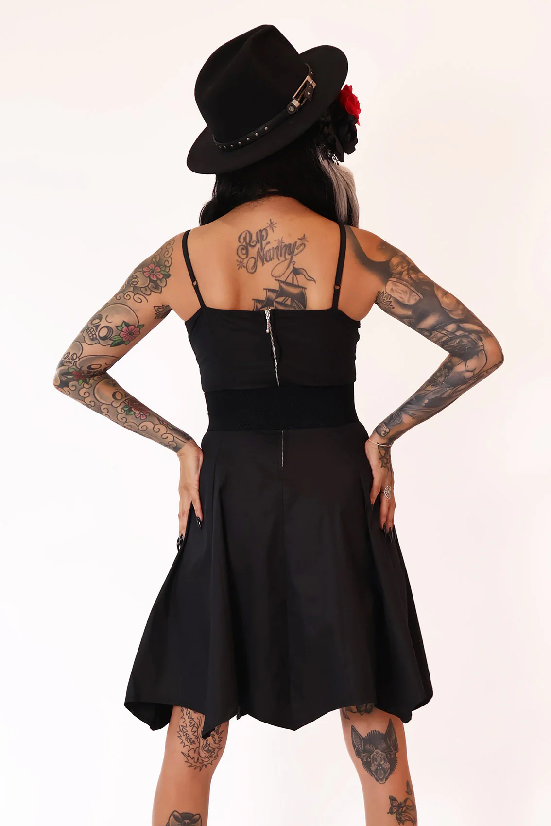 Dark Heart Black Bat Dress - Image 7