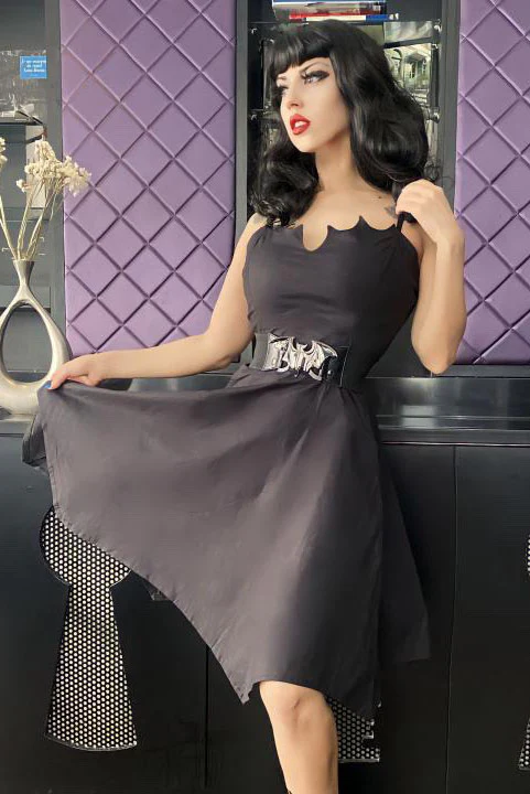 Dark Heart Black Bat Dress - Image 8