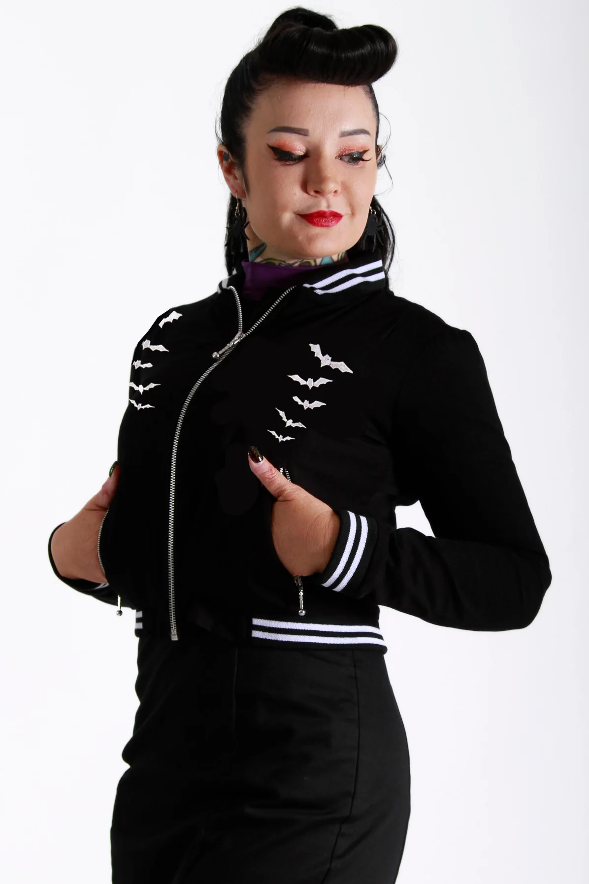 Dark Night Bat Bomber Jacket - Image 3