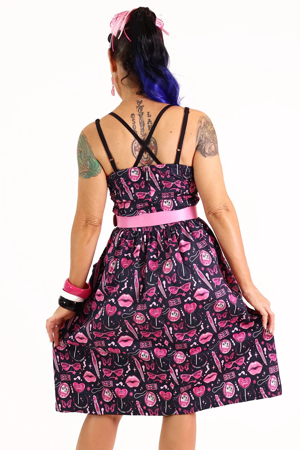 Doll Face Pink & Black Printed Dress - Image 5
