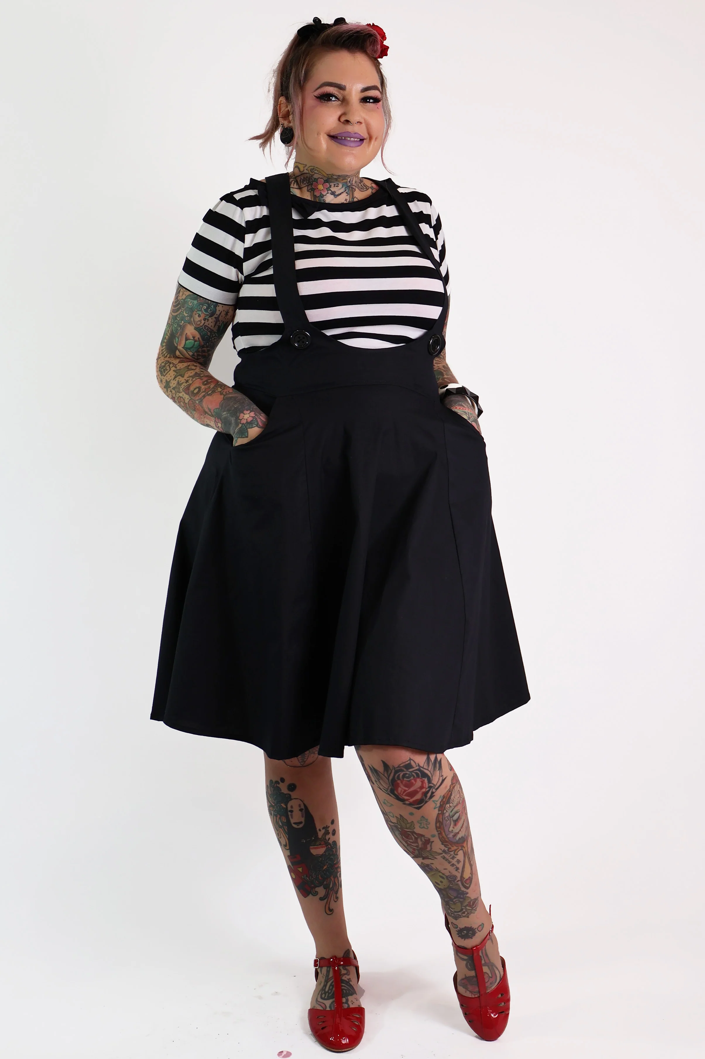 Black Dolly Circle Pinafore - Curvy - Image 3