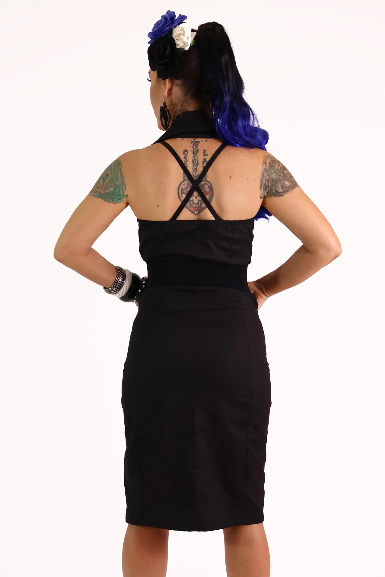 Elvira Black Wiggle Dress - Image 5