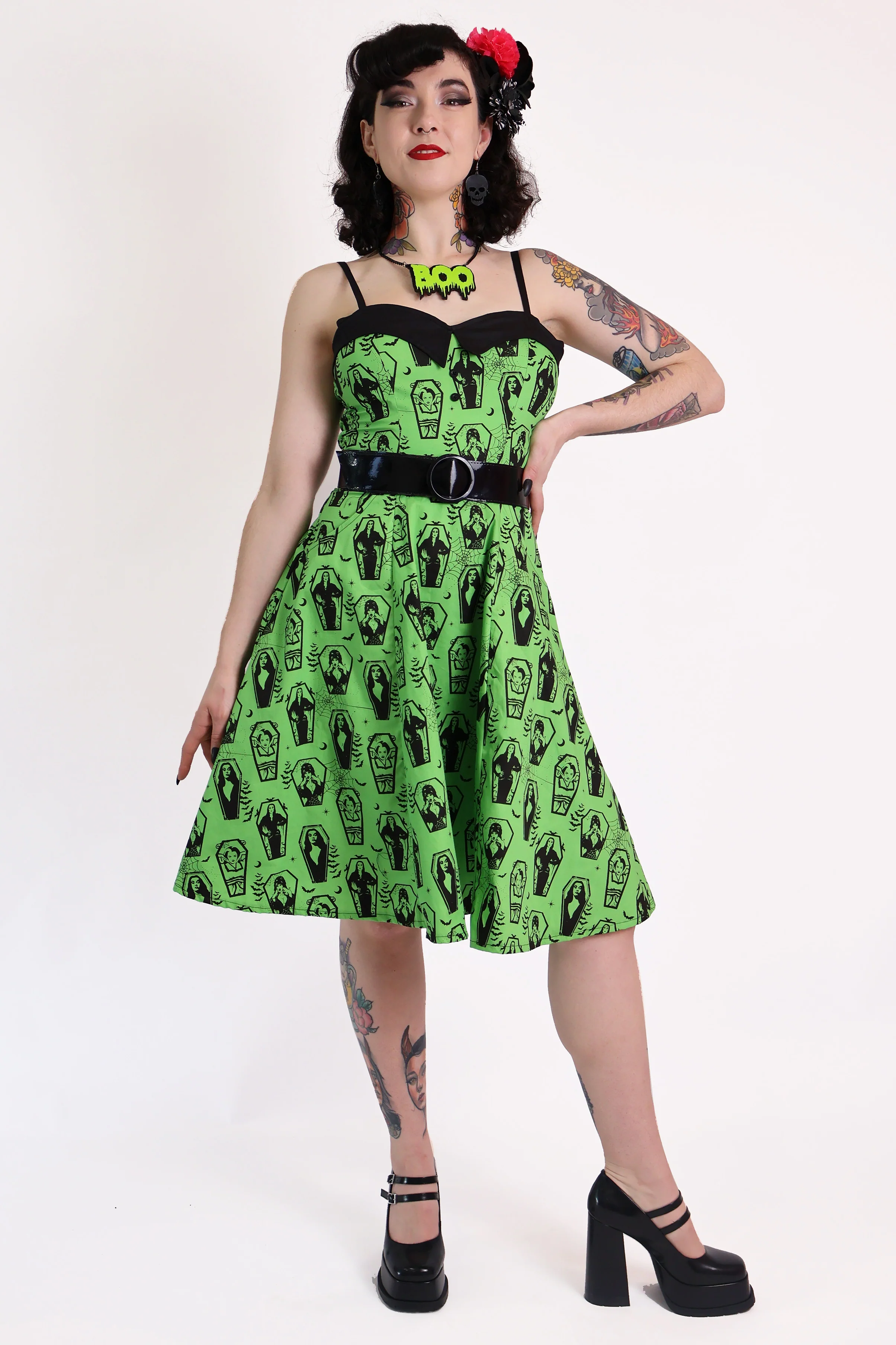 Green Ghoul Gang Dress - Image 4