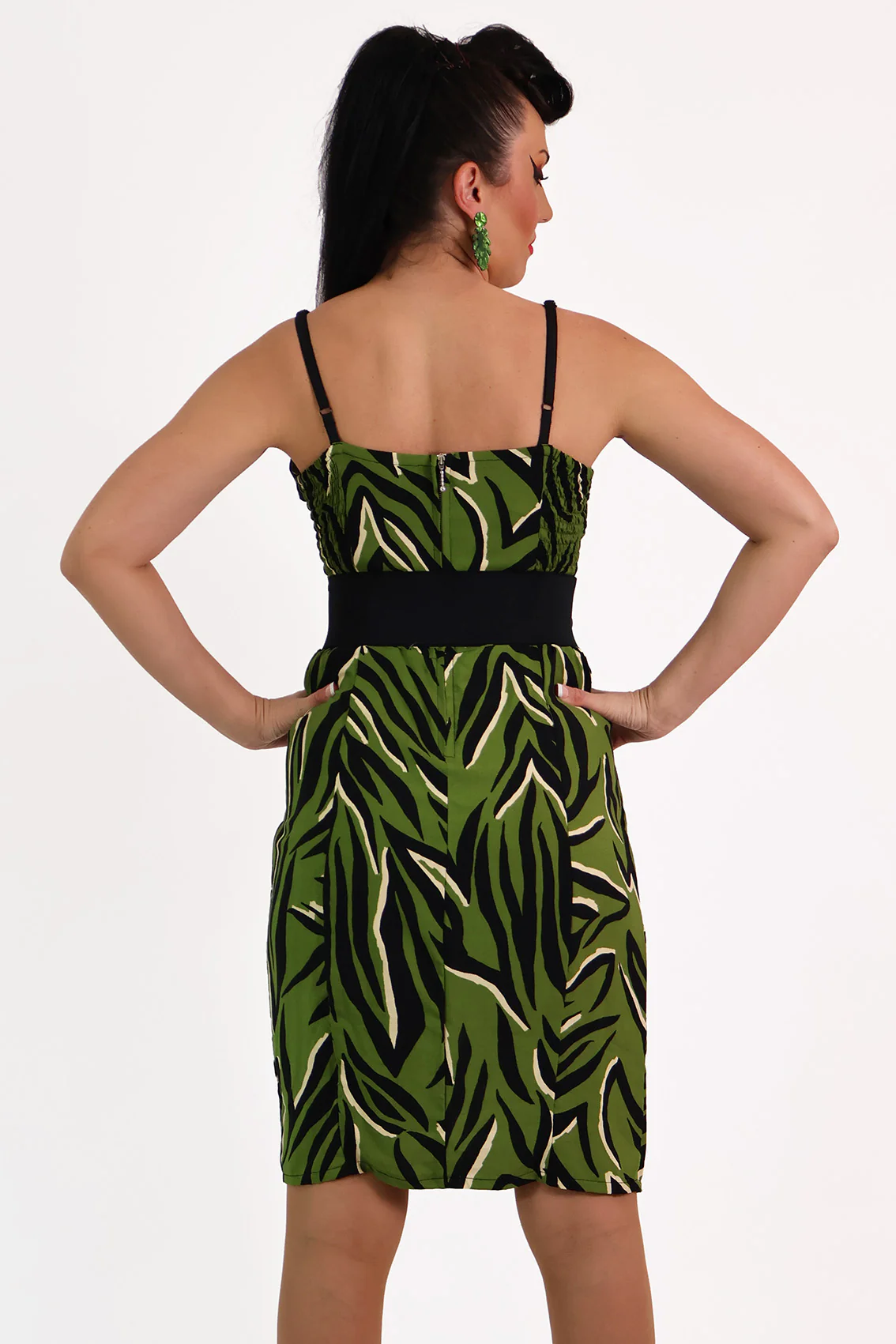 Green Tiki Tiger Pencil Dress - Image 6