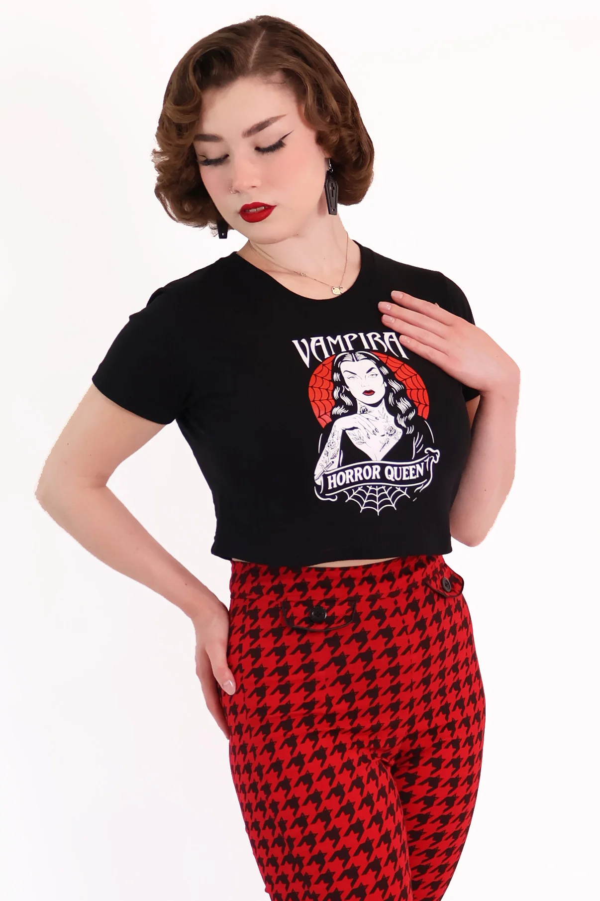 Horror Queen Crop Black Tee Shirt - Image 4