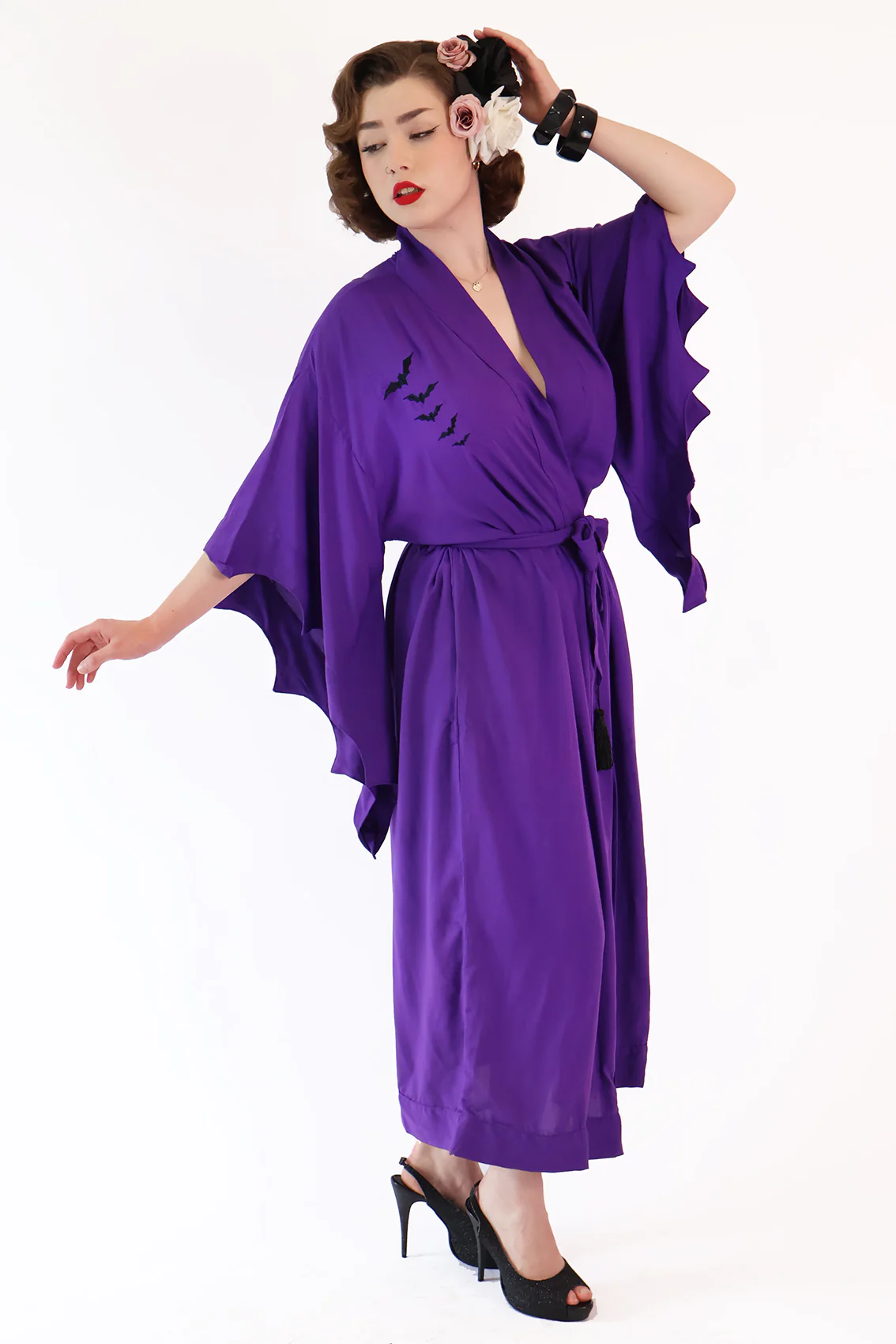 Long Purple Nightfall Gown - Image 3