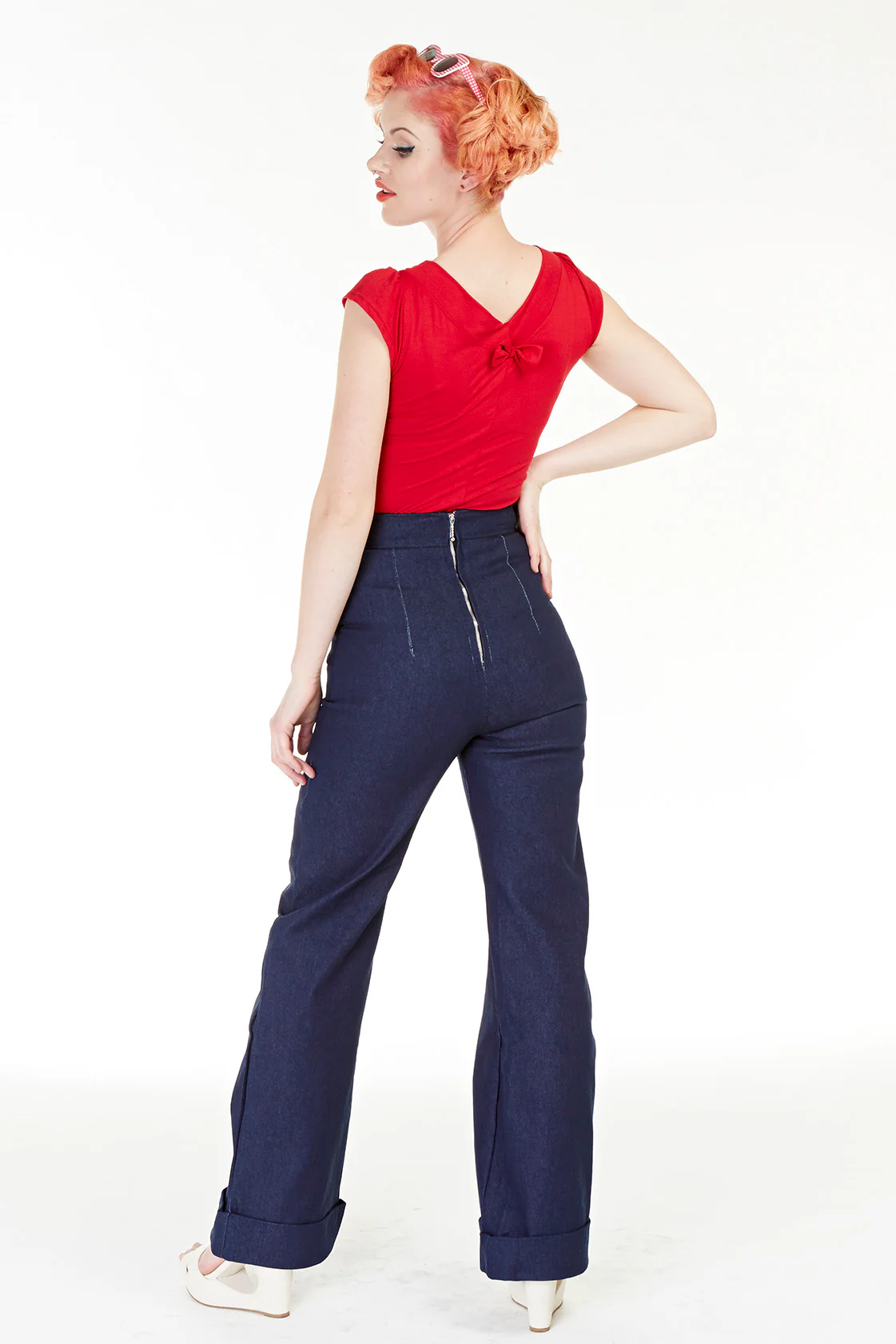Navy Denim Swing Pants - Image 5