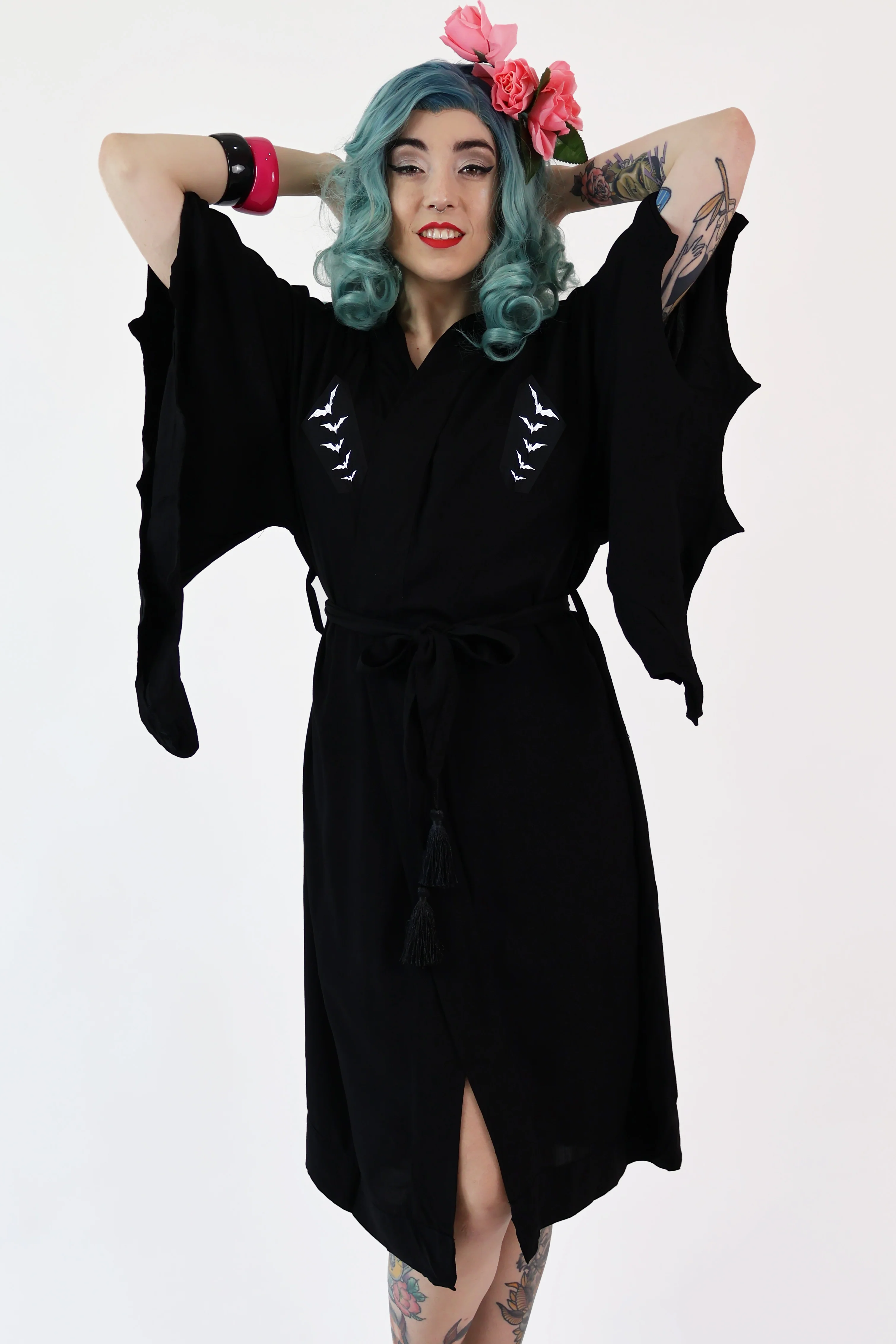 Nightfall Black Bat Vintage Gown - Image 3