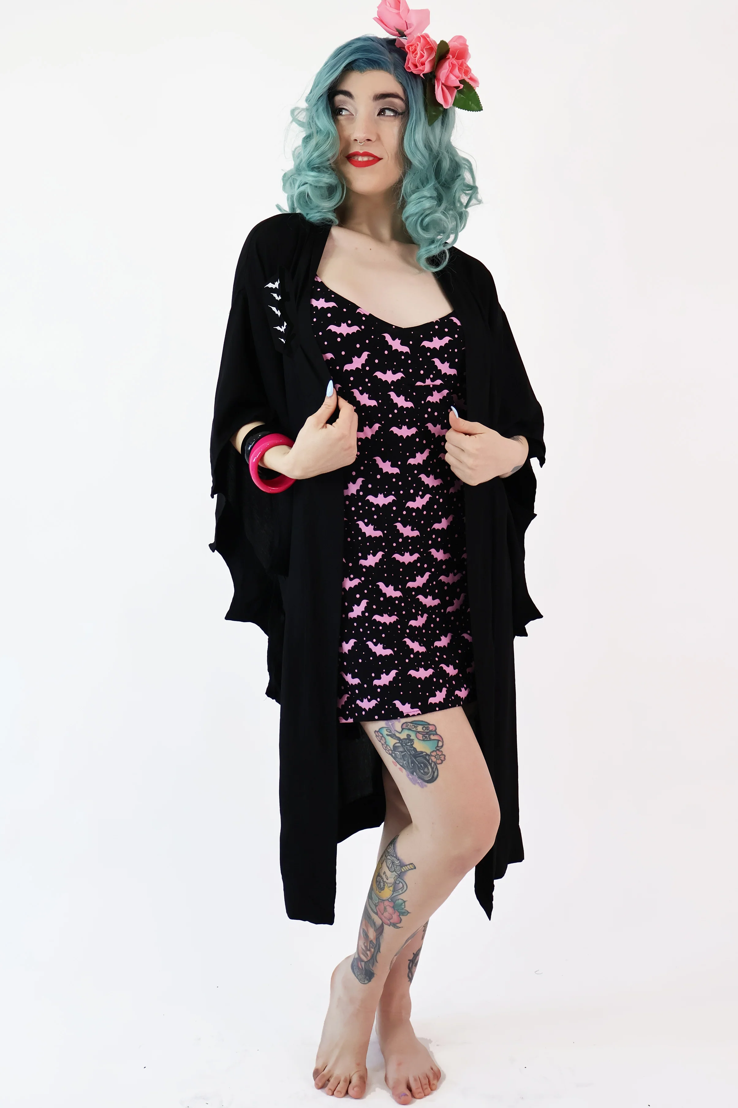 Nightfall Black Bat Vintage Gown - Image 5