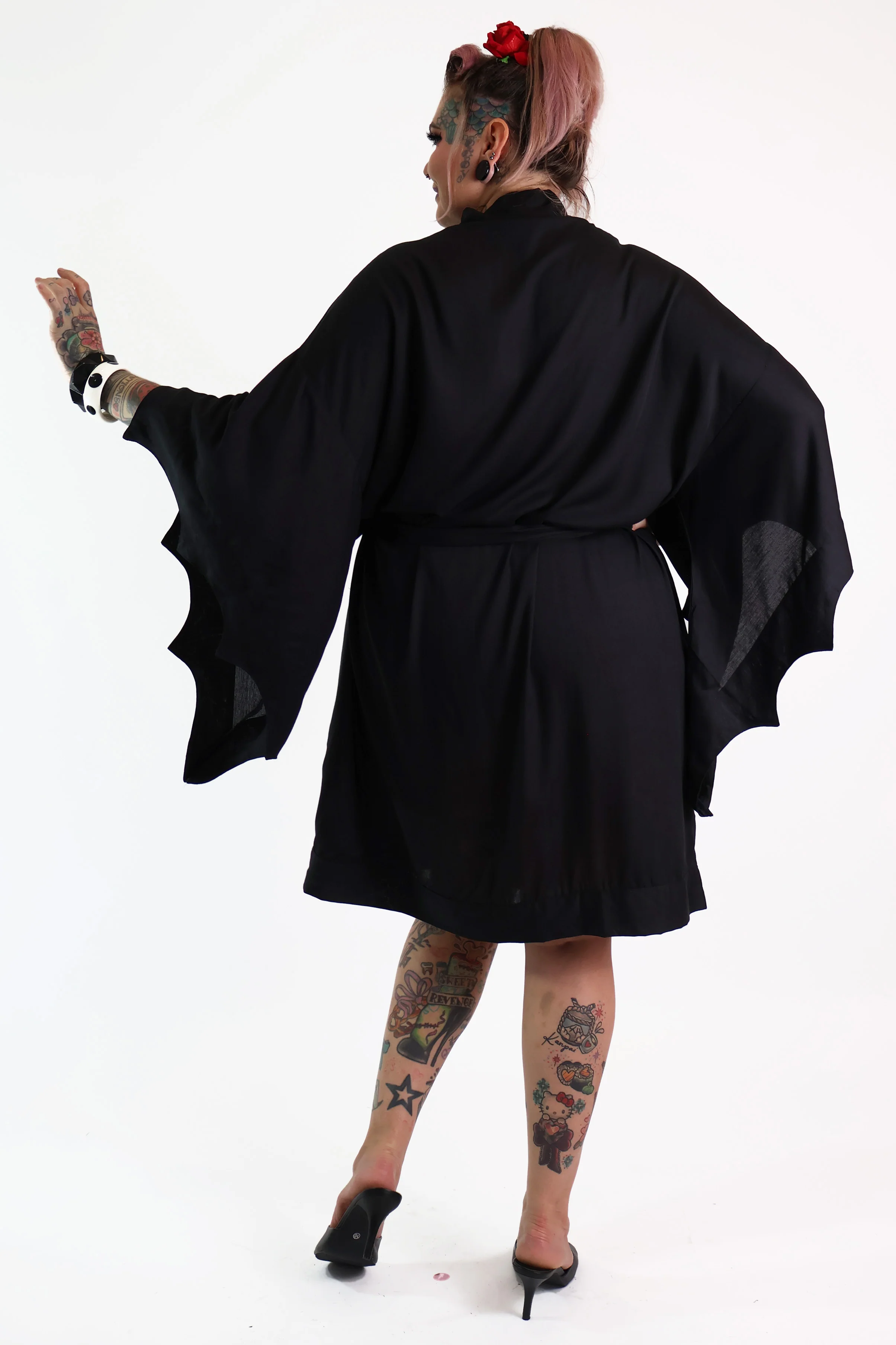 Nightfall Black Bat Vintage Gown - Curvy - Image 3