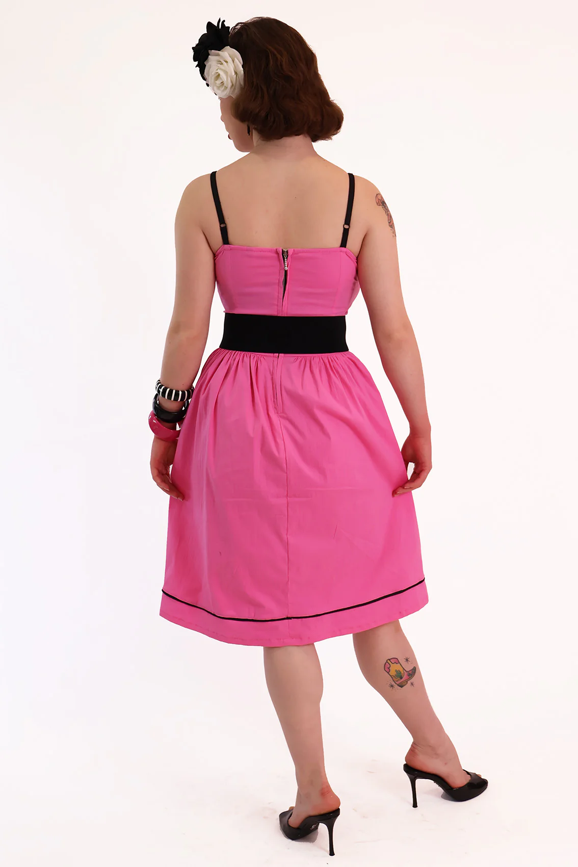 Nocturne Pink Gathered Spiderweb Dress - Image 5