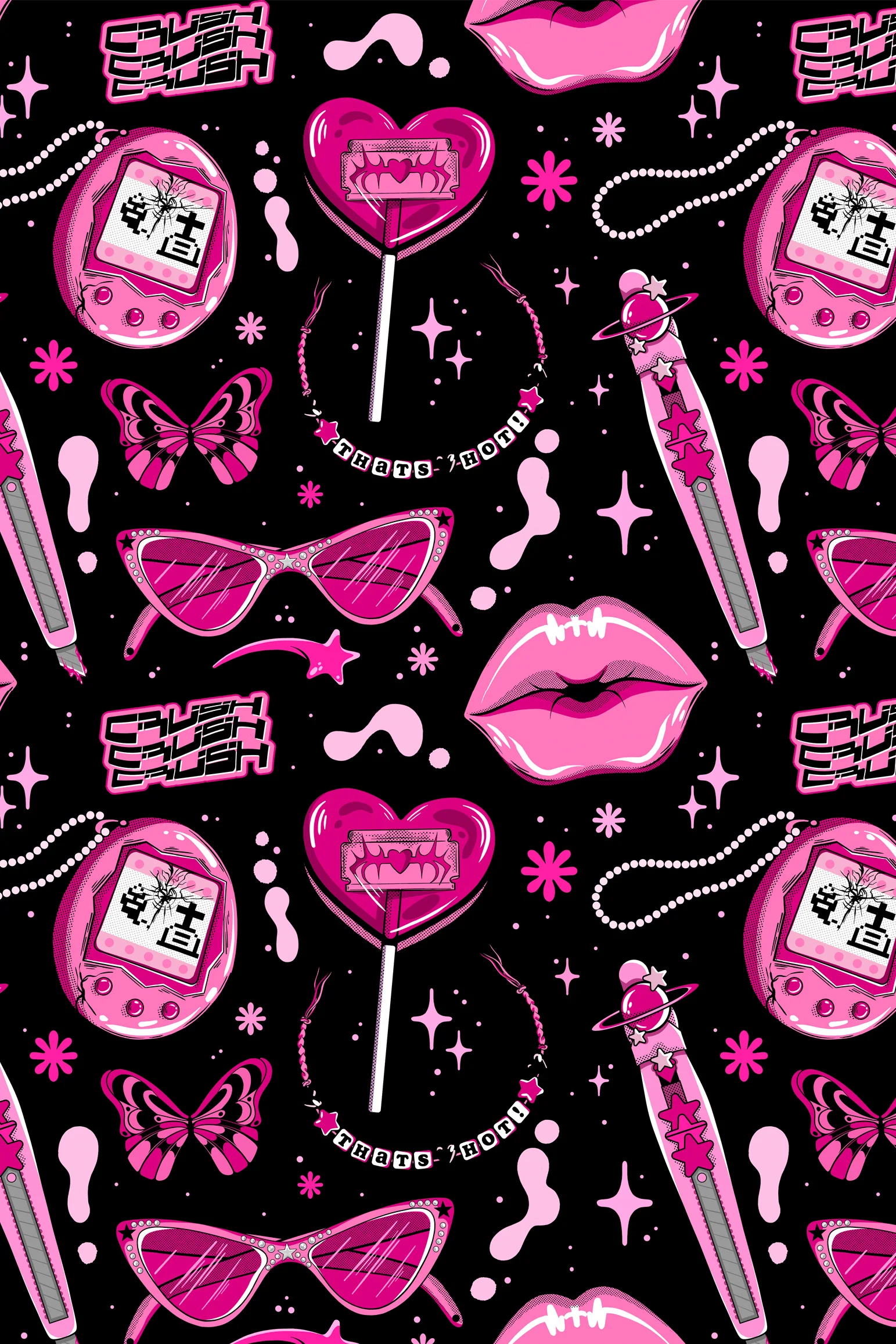 Doll Face Pink & Black Printed Retro Collar Dress - Image 9