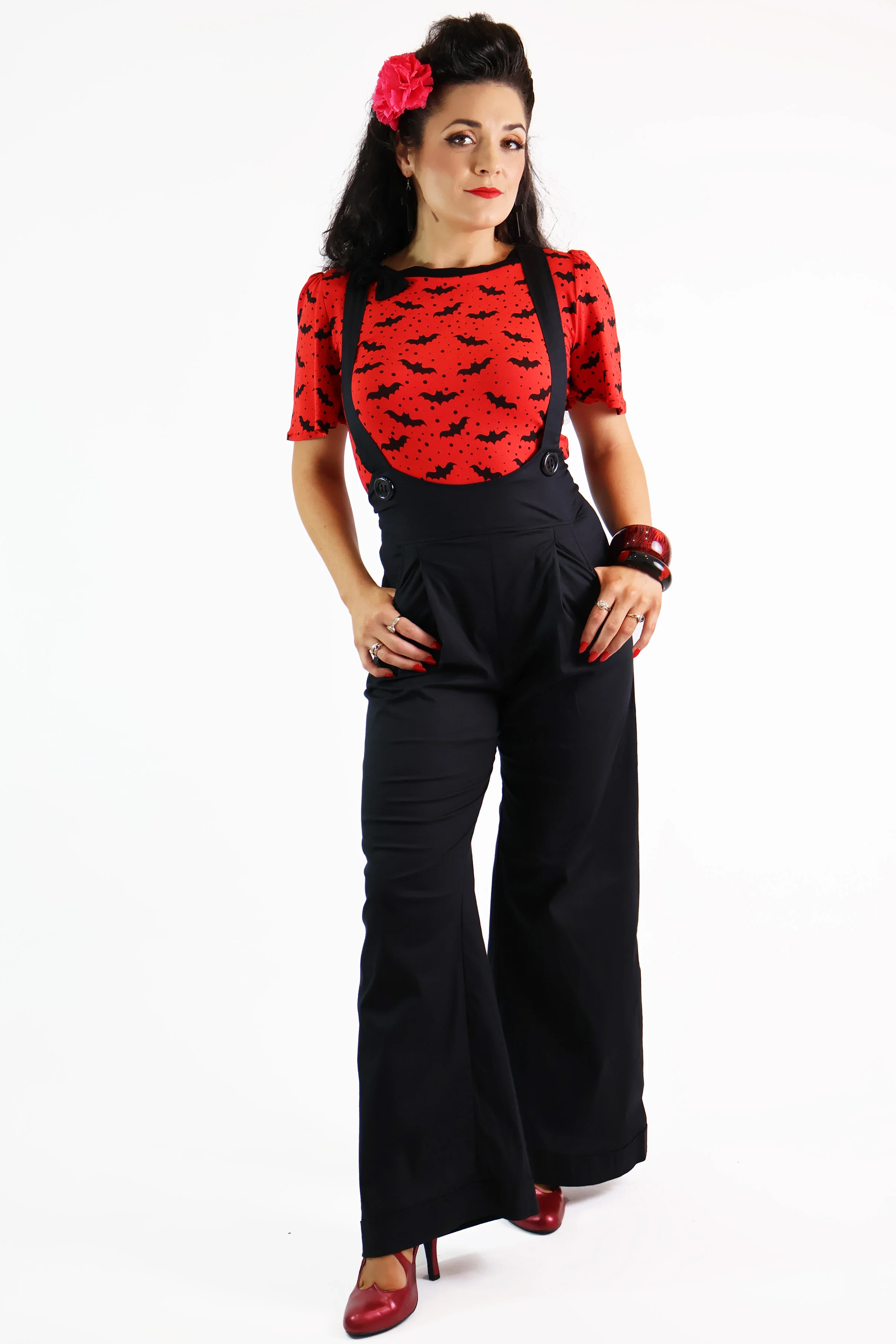 Black Suspender Swing Pants - Image 4